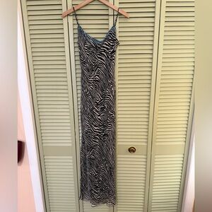 Y2K Laundry by Shelli Segal Beaded Zebra Print Dress